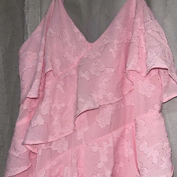 NWT Wild Fable, Women’s Dress Pink Blush Midi Chiffon Floral Ruffle, Size Medium - Picture 6 of 7